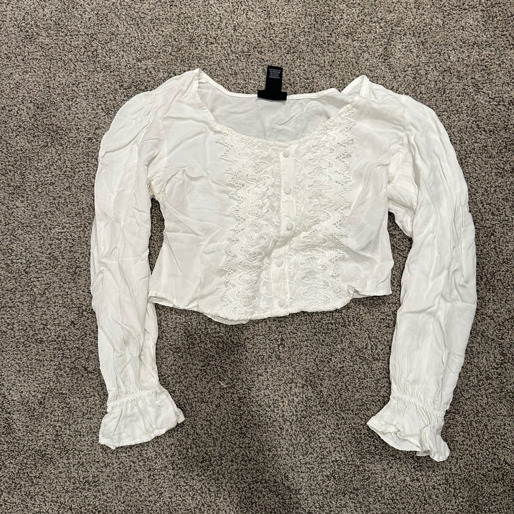 Wrangler White Button-Up Blouse